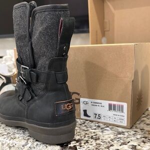UGG Black and Gray Waterproof Boots